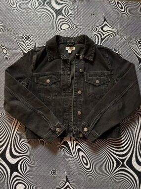 Topshop Black Washed Denim Jacket